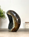 Natural Agate & Green Quartz Druzy Stone Flame Carving - FST0168