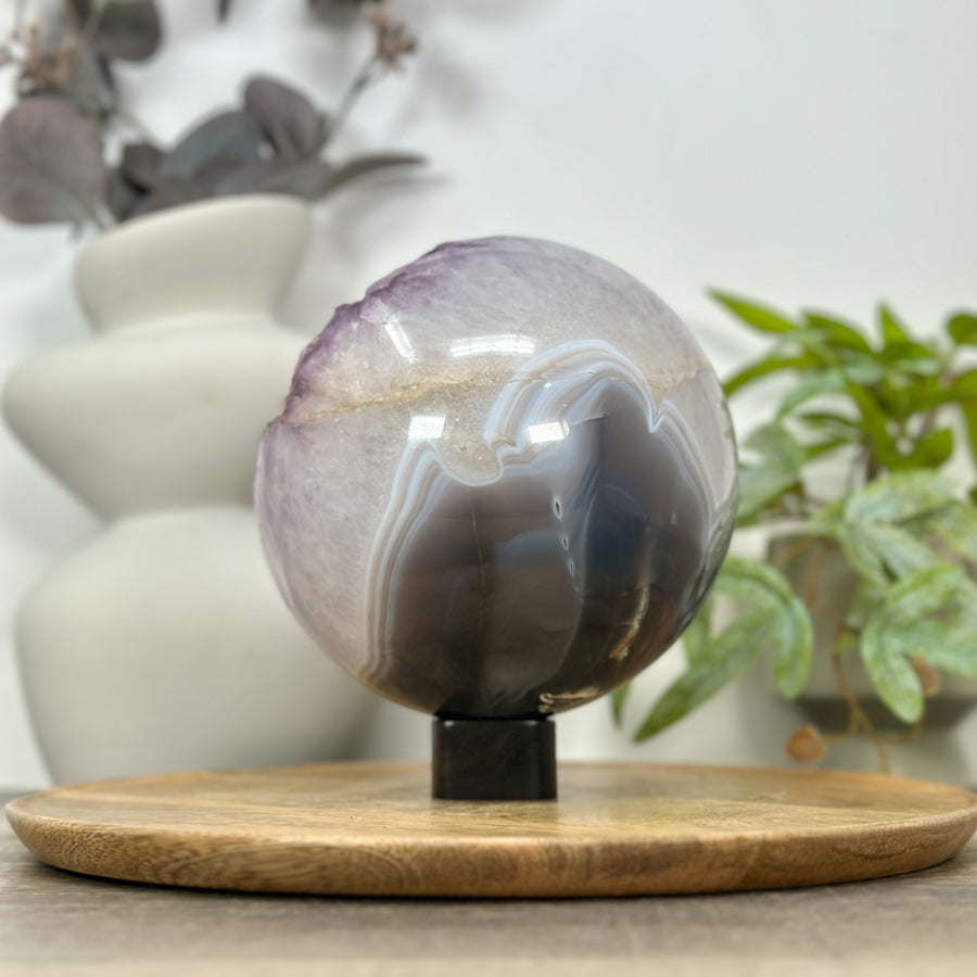 Huge Amethyst &amp; Agate Sphere Geode from Uruguay - SPH0165