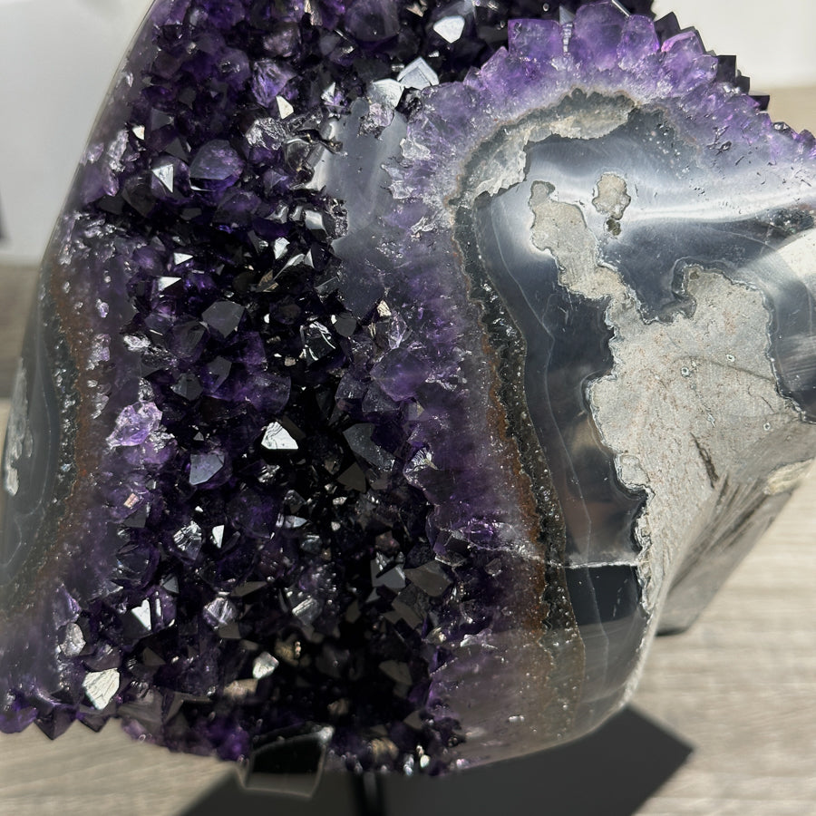 Deep Purple Amethyst and Agate Crystal Cluster Stalactite Formation - MWS2624