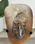 Rare Quartz Portal on Metal Stand with Green tone Druzy Crystals - MWS2902