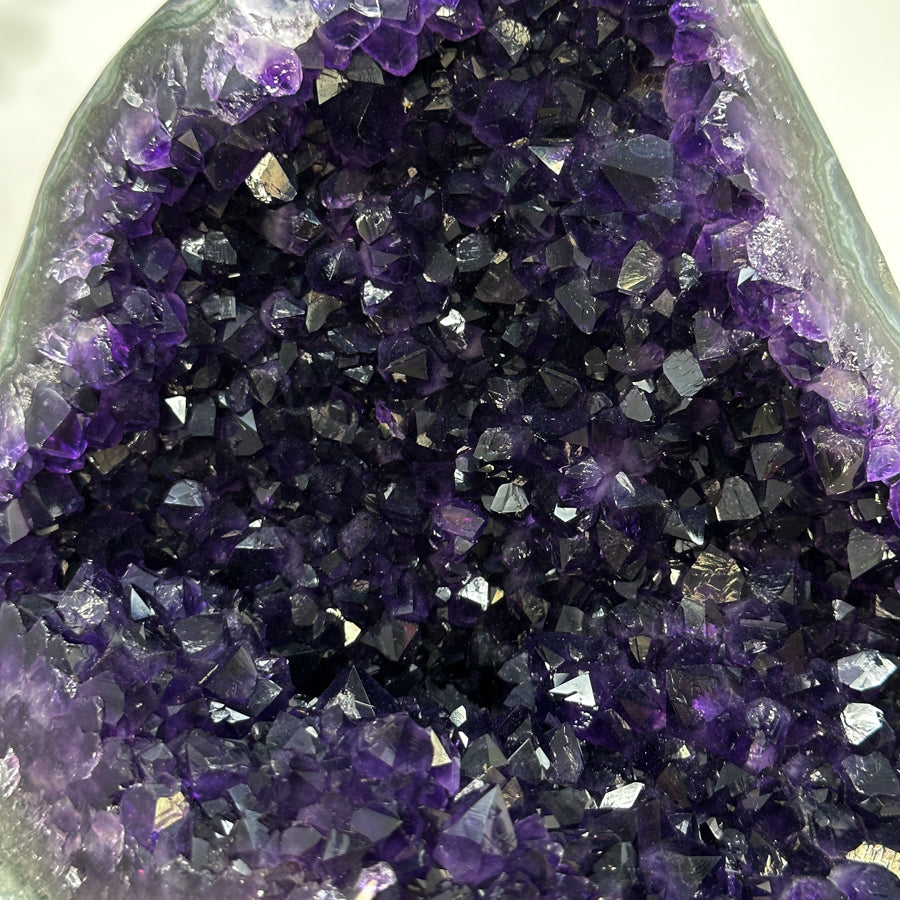 Amethyst Geode Cluster on Stand – Home Decor Display Specimen - MWS2638