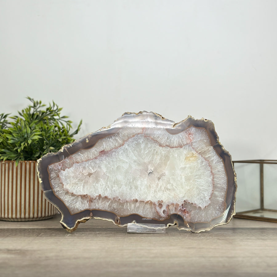 Polished Quartz Stone Slice for Home Decor - SLC0013