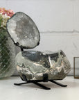 Natural Large Quartz Geode with Metallic Stand - MWS2447