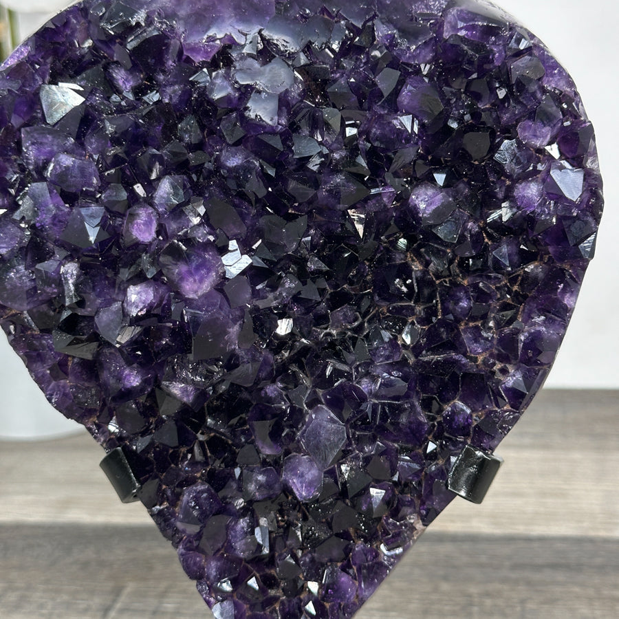 Deep Purple Amethyst Cluster on Metal Stand from Uruguay - MWS2779