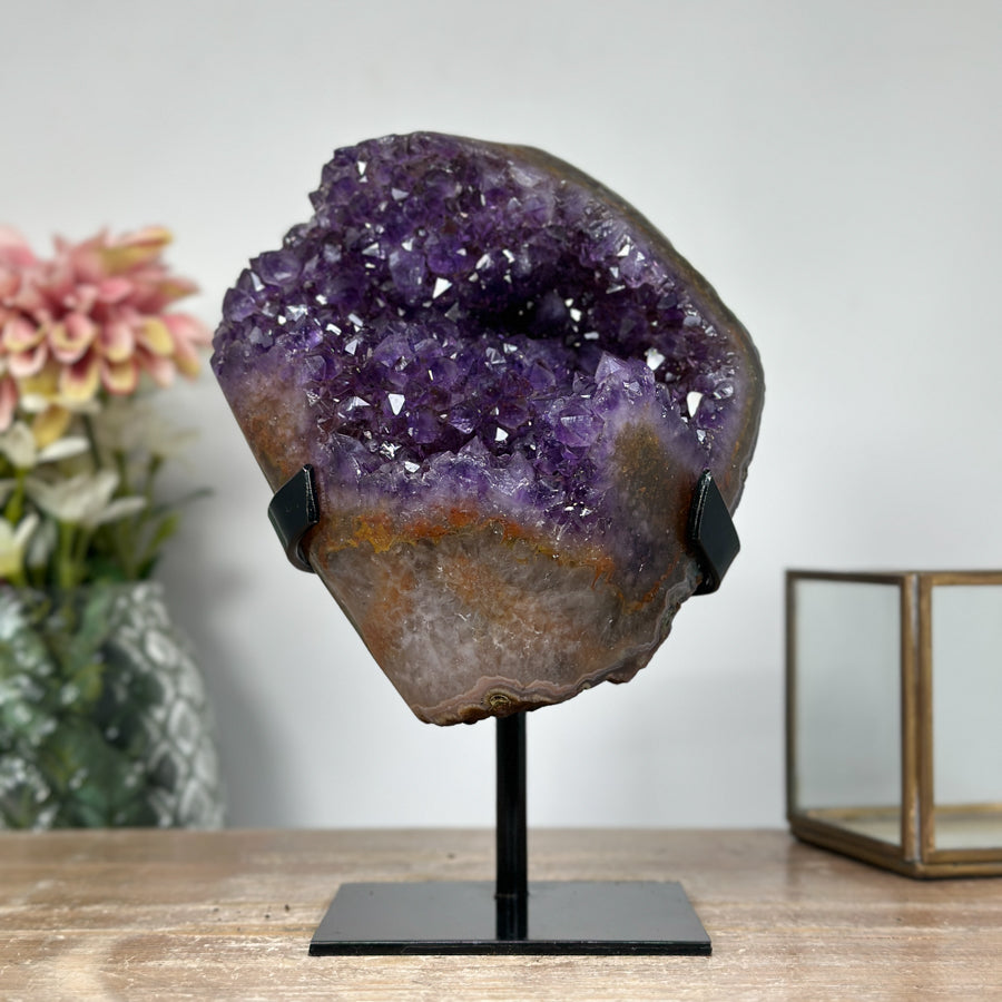 Amethyst Crystal Cluster with Beautiful yellow Banding - MWS1157