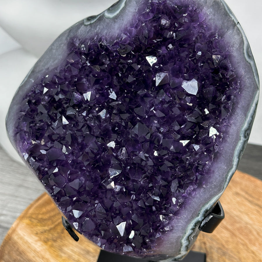 Top Grade Natural Amethyst Stone Statement Piece with Green Jasper Shell - MWS3062