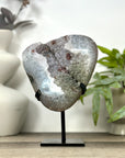Natural Green Tone Sugar Quartz Specimen - Stand Included - MWS3159