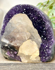 Deep Purple Amethyst Cathedral with Calcite Specimen - CBP1410