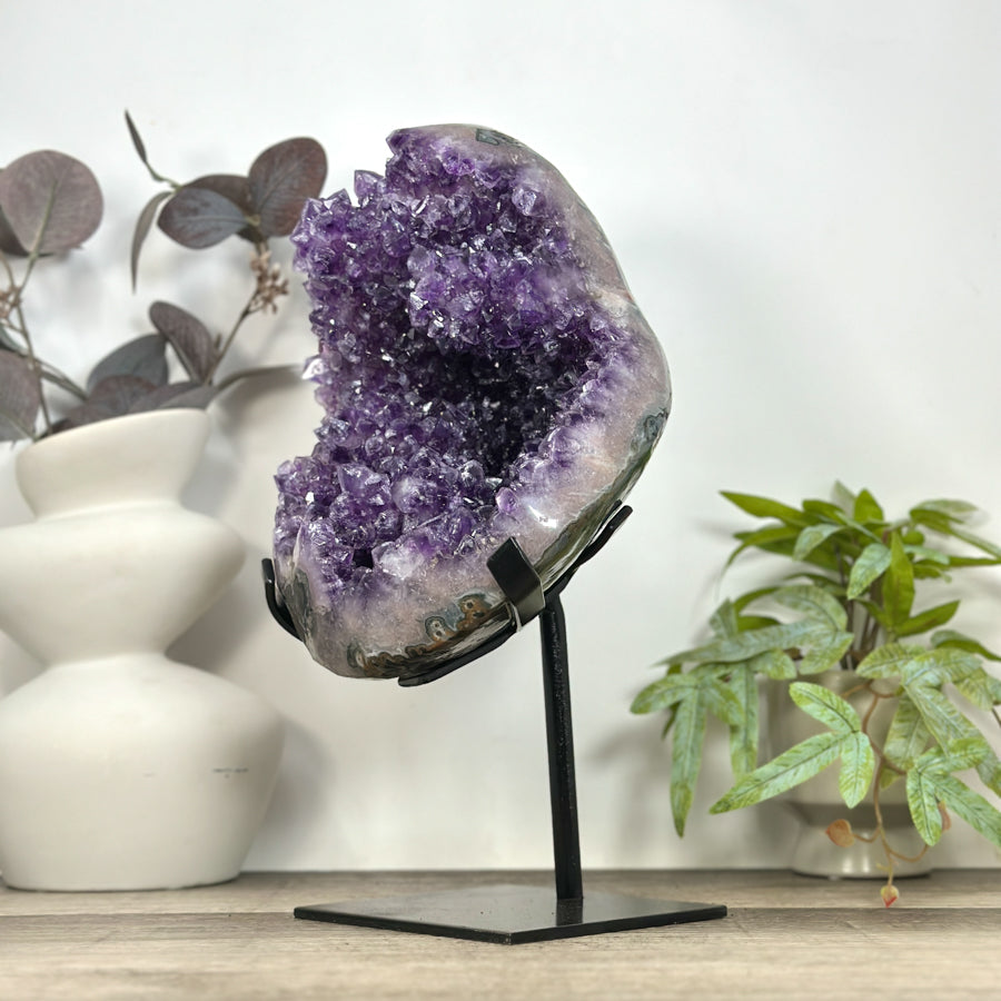 Huge Natural Uruguayan Amethyst Specimen on Stand for Home Decor - MWS3223