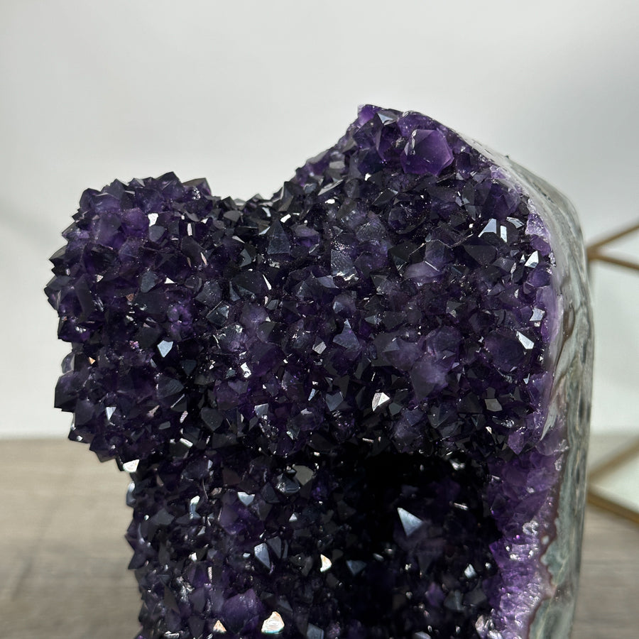Deep Purple Amethyst Stalactite Formation on Metal Stand - MWS2729