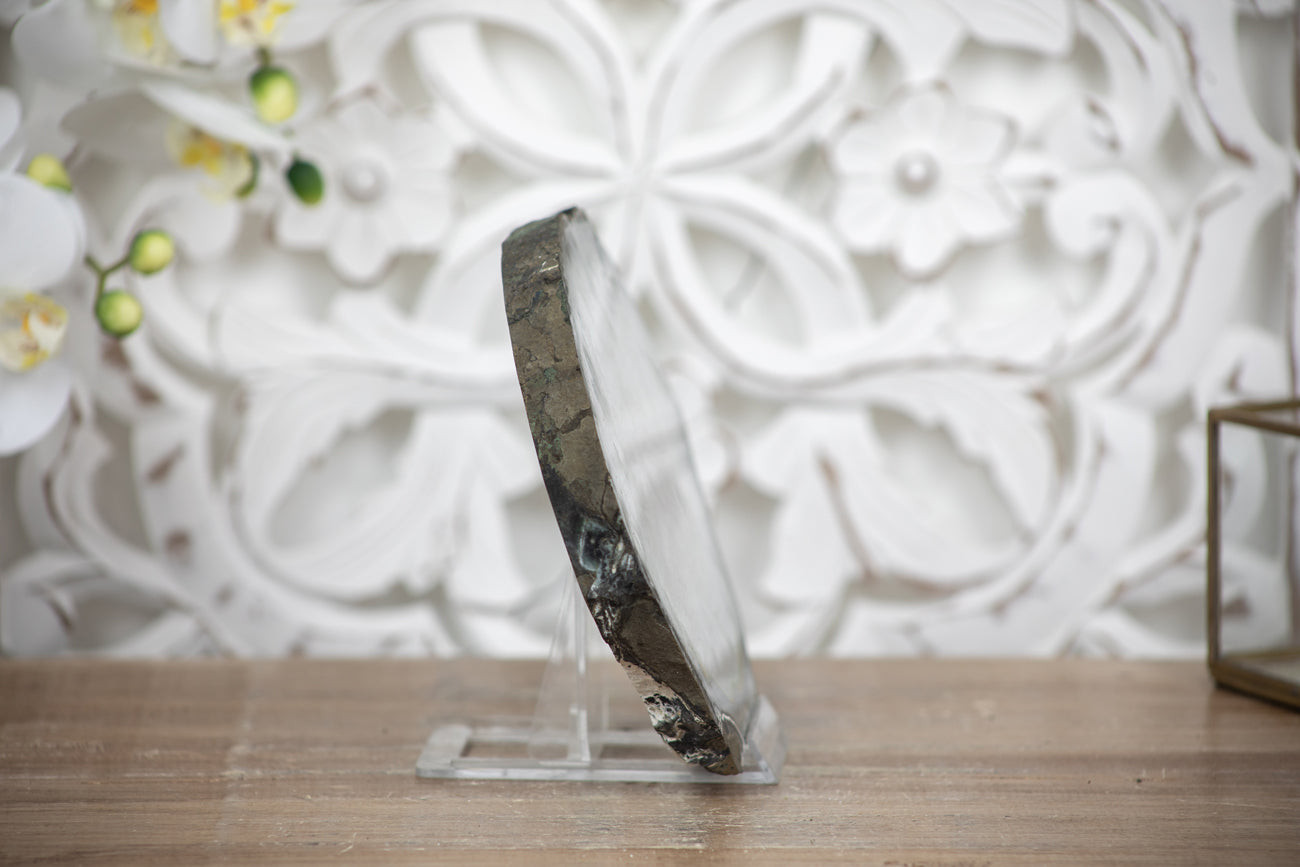 Natural Quarta &amp; Green Jasper Slice Tray for Home Decor - SLC0019