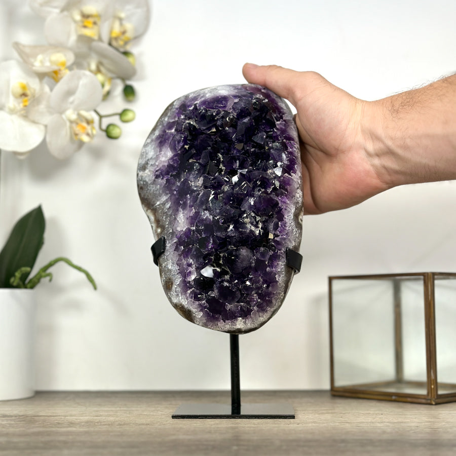 Natural Amethyst Cluster on Metal Stand - MWS3020
