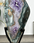 Amethyst, Quartz & Green Jasper Slice on Metal Stand - MWS2924