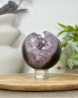 Amethyst & Agate Sphere Geode with Large Crystal Formation - SPH0189