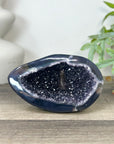 Quartz Geode Cave with Polished Agat Shell - STGE0034
