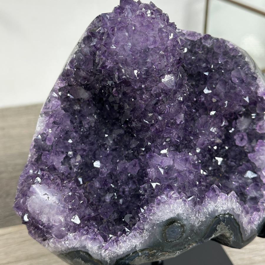 Amethyst Crystal Cluster on Stand – Stalactite Mineral Specimen for Collector Display - MWS2686