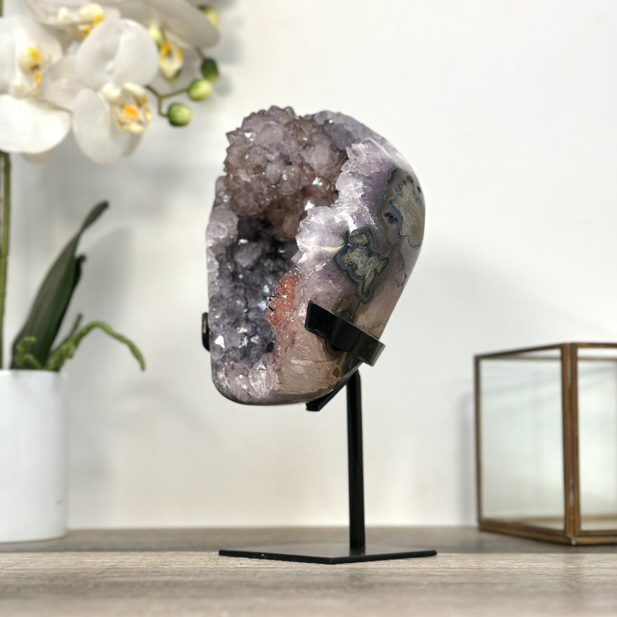 Amethyst Crystal Cluster with Pink Highlights Crystals - MWS2608