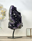 Huge Uruguayan Natural Amethyst Specimen on Metal Stand - MWS2968