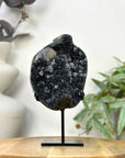 Black Amethyst Galaxy Geode with Calcite Formations - MWS3259