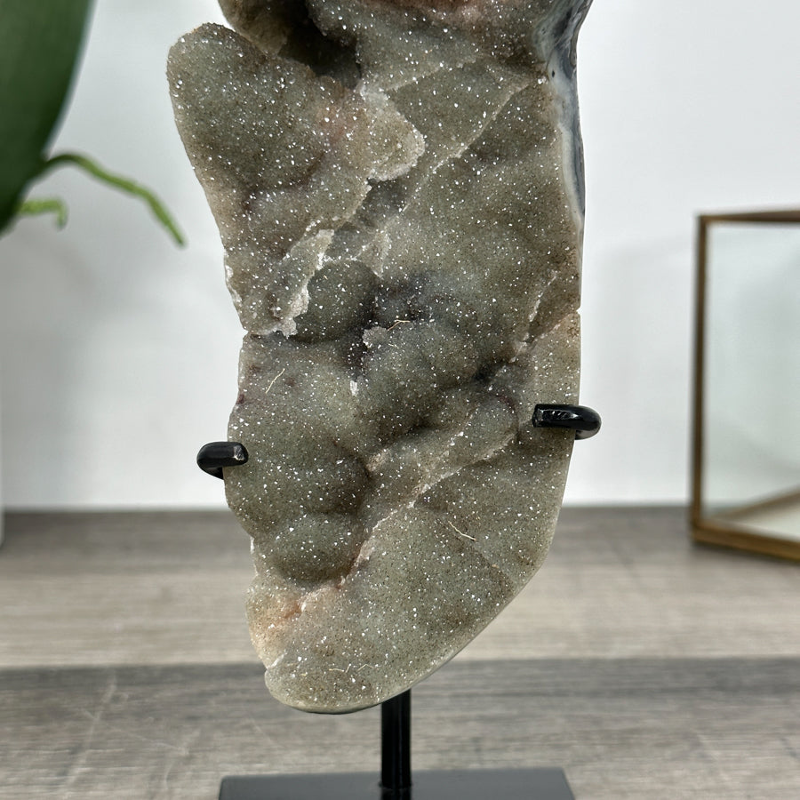 Natural Druzy Crystal with Green Color Tones – Unique Mineral Display Piece" - MWS2898