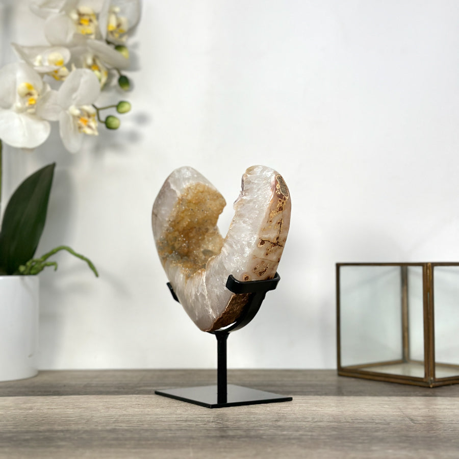 Natural Yellow Quartz Specimen – Elegant Crystal Display for Office Decor - MWS2732