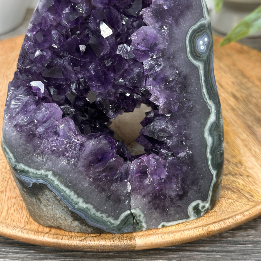 Deep Purple Deep Purple Amethyst with Green Jasper Shell - CBP1295