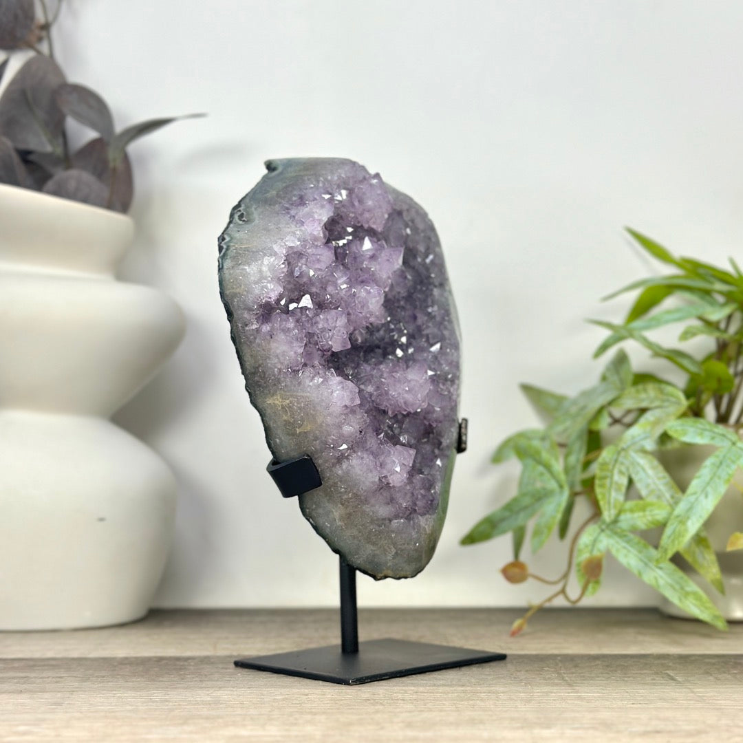 Large Natural Amethyst Formation on Stand with Stalactites - MWS3298