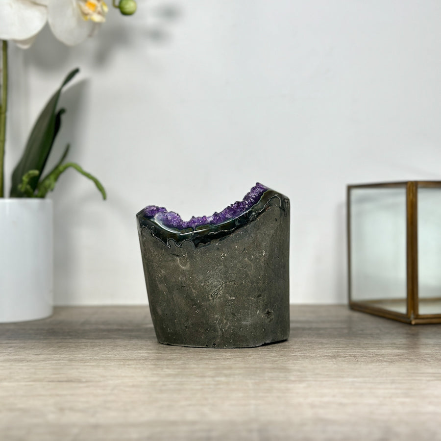 Uruguayan Amethyst Cathedral – Deep Purple Geode with Cut Base - CBP1211