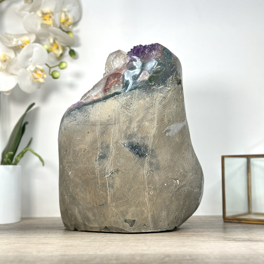 LArge Amethyst Stone with Stalctites &amp; Calcite Formation - CBP1224