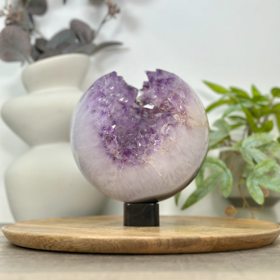 Huge Amethyst &amp; Agate Sphere Geode from Uruguay - SPH0165