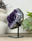 Amethyst Geode on Metal Stand with Unique Shinny Crystals - MWS3312