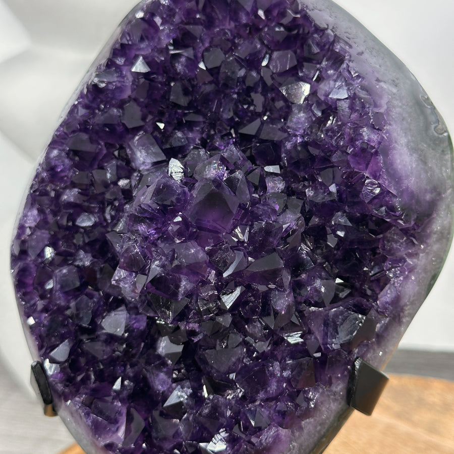 AAA Grade Amethyst Crystal Geode on Metal Stand - MWS3055