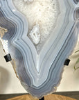 Unique Blue Banded Agate & Quartz Statement Piece - MWS3038