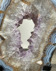 Agate Geode Slice with Amethyst Core – Unique Natural Display Piece - MWS2922