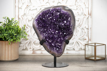 XXL Amethyst Cluster with Banded Agate Shell - MWS0274