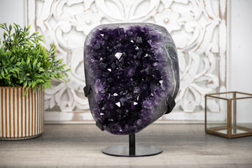 Stunning A+ Grade Amethyst Geode with Huge Deep Purple Crystals - MWS0266