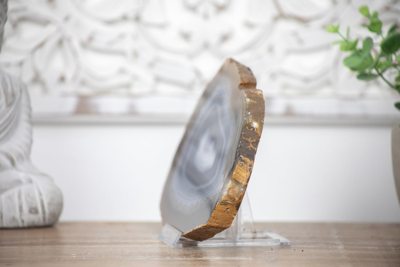 Natural Blue Banded Agate Slice - SLC0002