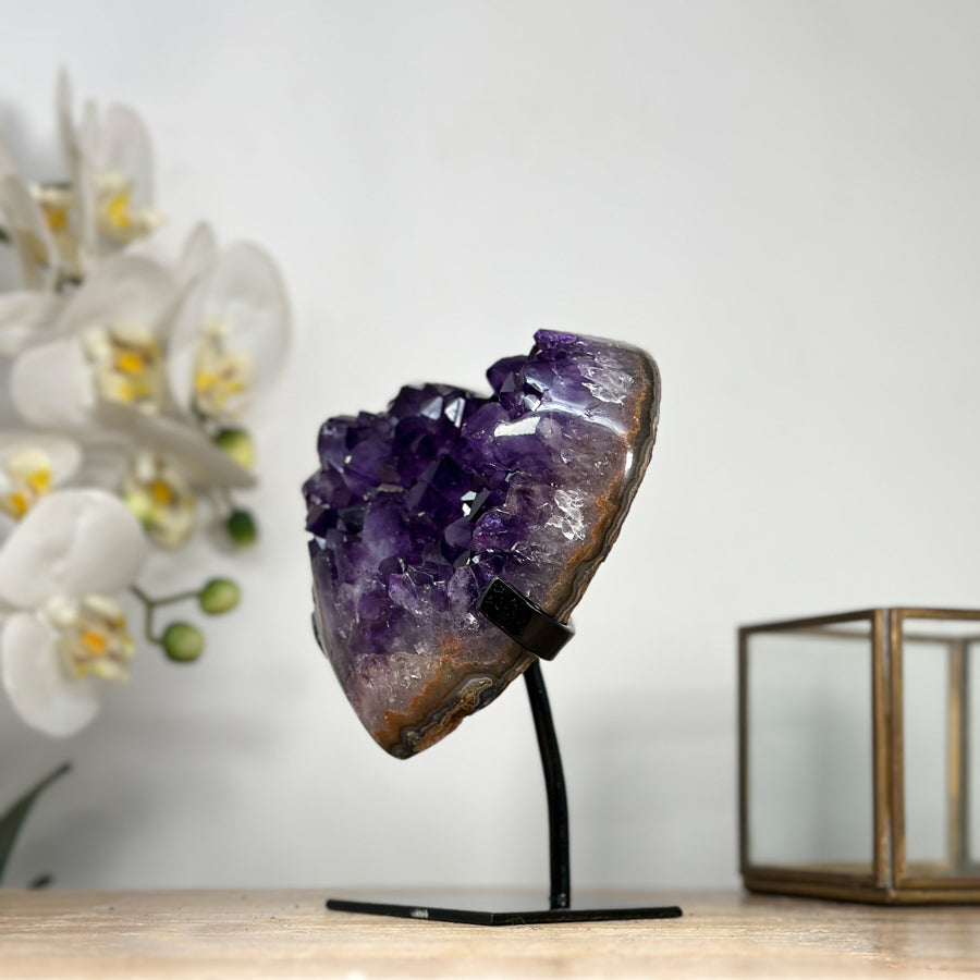 Stnning Natural A+ grade Amethyst Crystal Heart - HST0259