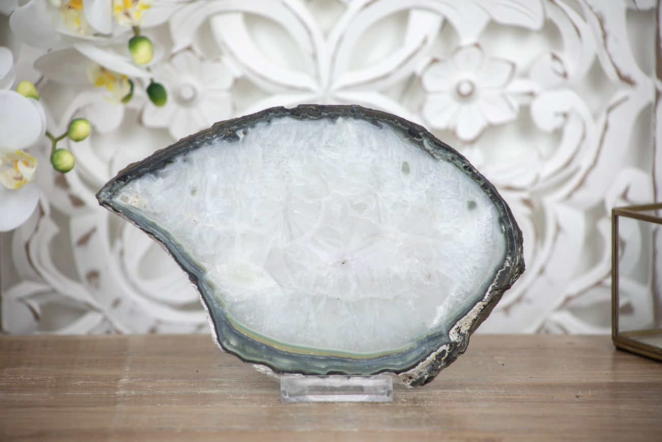 Natural Quarta &amp; Green Jasper Slice Tray for Home Decor - SLC0019