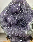 Natural Amethyst with Stalactite Formation & Green Jasper Shell on Stand - MWS3256