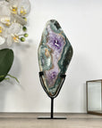 Amethyst, Quartz & Green Jasper Slice on Metal Stand - MWS2924