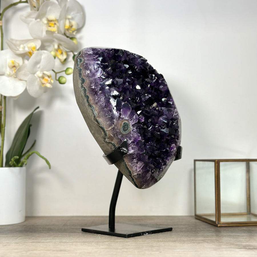 Huge Natural Amethyst Crystal Specimen - Stand Included - MWS2596