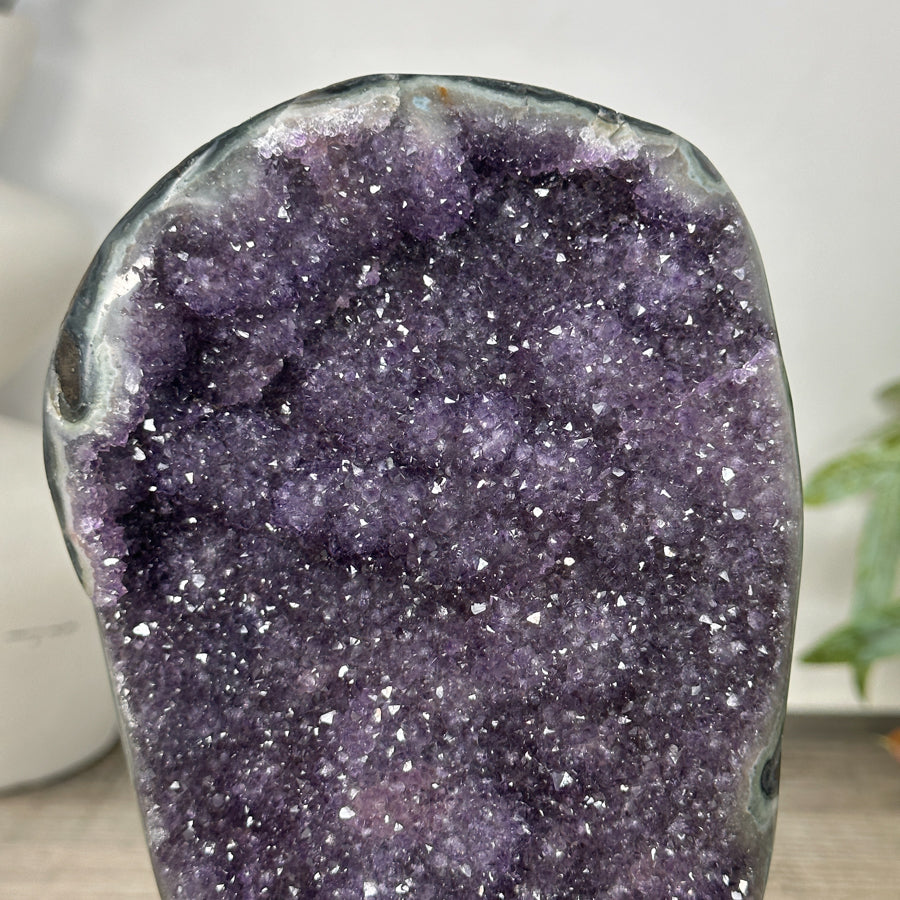 Natural Amethyst Specimen with Green Jasper Shell - MWS3231