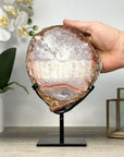 Natural Red Jasper Slice with Metallic Stand - MWS2229