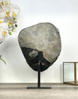 Uruguayan Amethyst Geode with Deep Purple Crystals – Natural Cluster Display on Stand - MWS2819