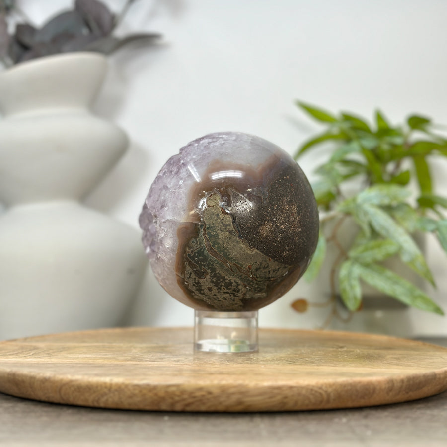 Natural Uruguayan Amethyst Sphere Geode - SPH0187