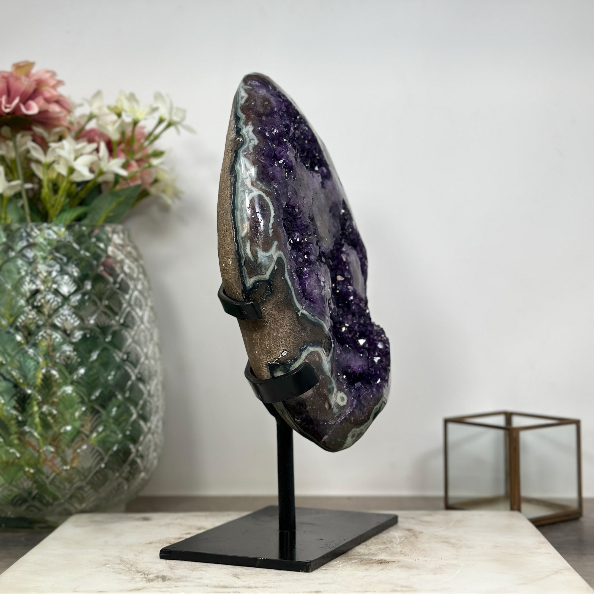 Large Amethyst Geode with Jasper Shell - AWS0755