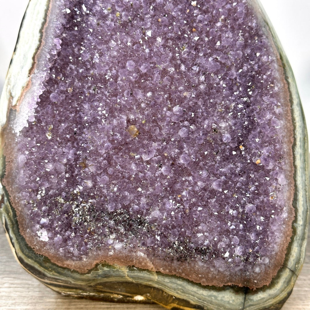 Huge Natural Amethyst Cathedral with Unique Green Jasper Shell - CBP1430