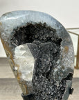 Black Amethyst Geode with Calcite Crystal Specimen - MWS2848
