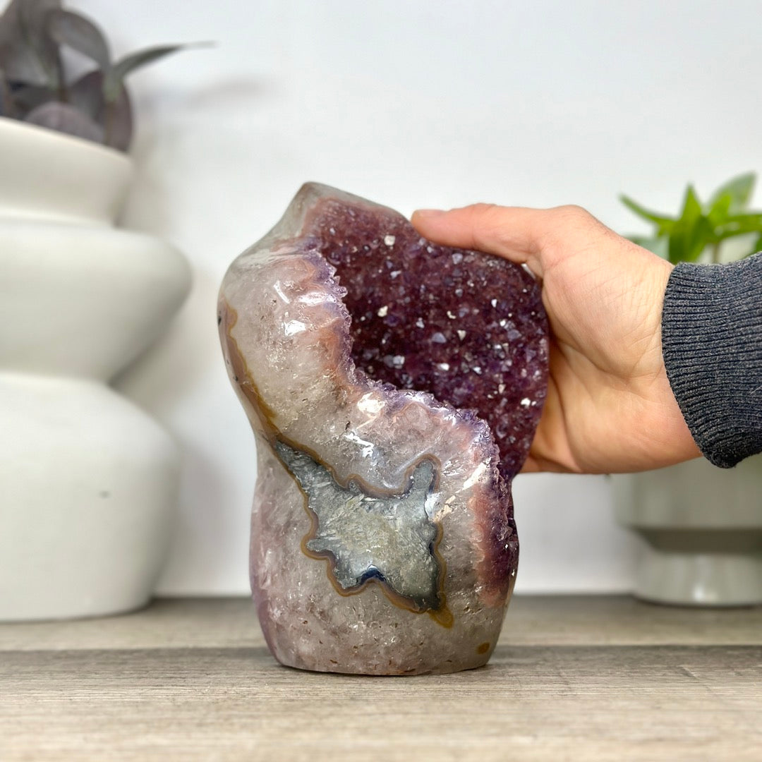Natural Agate &amp; Quartz Stone Art Crystal - CBP1393